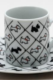 Czarno- biały zestaw 6 filiżanek do espresso