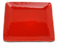 Duży kwadratowy talerz z serii Oxblood Red